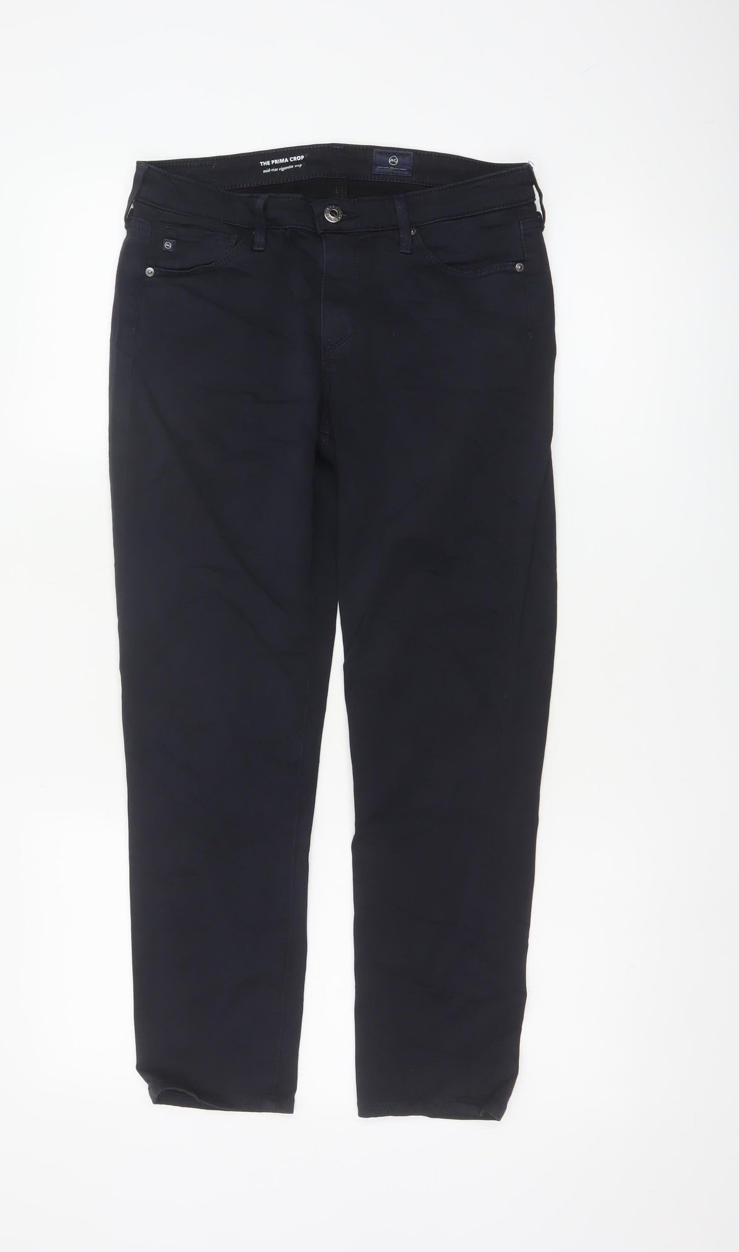 Adriano Goldschmied Women's Navy Cotton Blend Cropped Jeans Size 10
