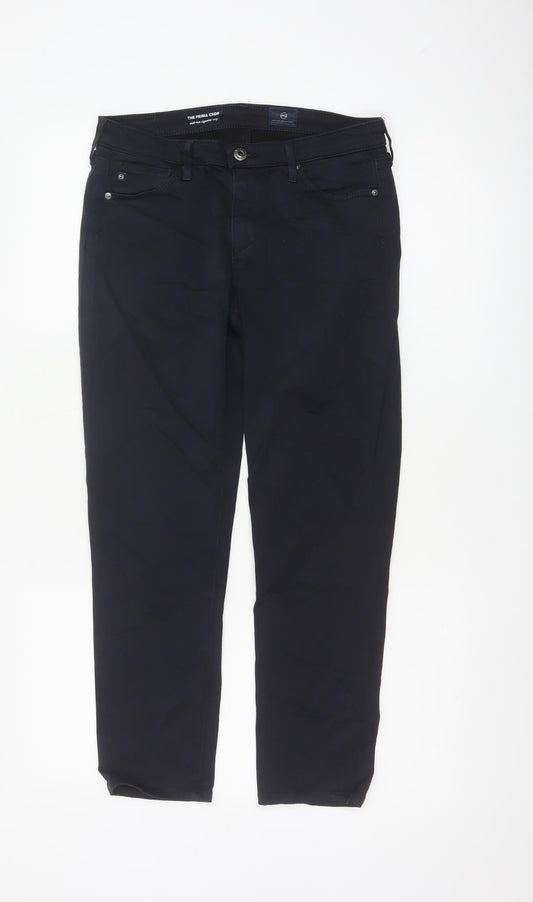 Adriano Goldschmied Women's Navy Cotton Blend Cropped Jeans Size 10