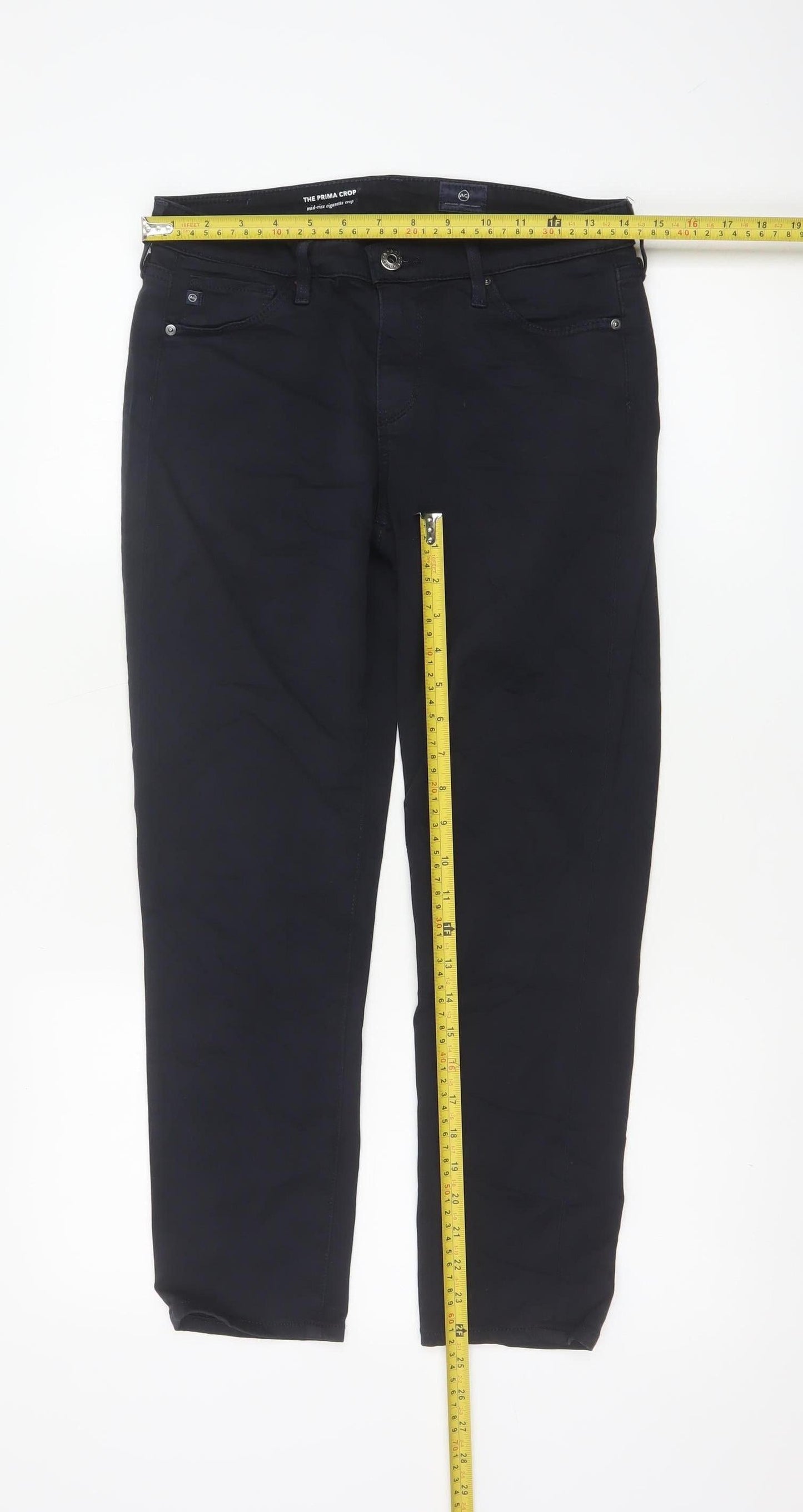 Adriano Goldschmied Women's Navy Cotton Blend Cropped Jeans Size 10