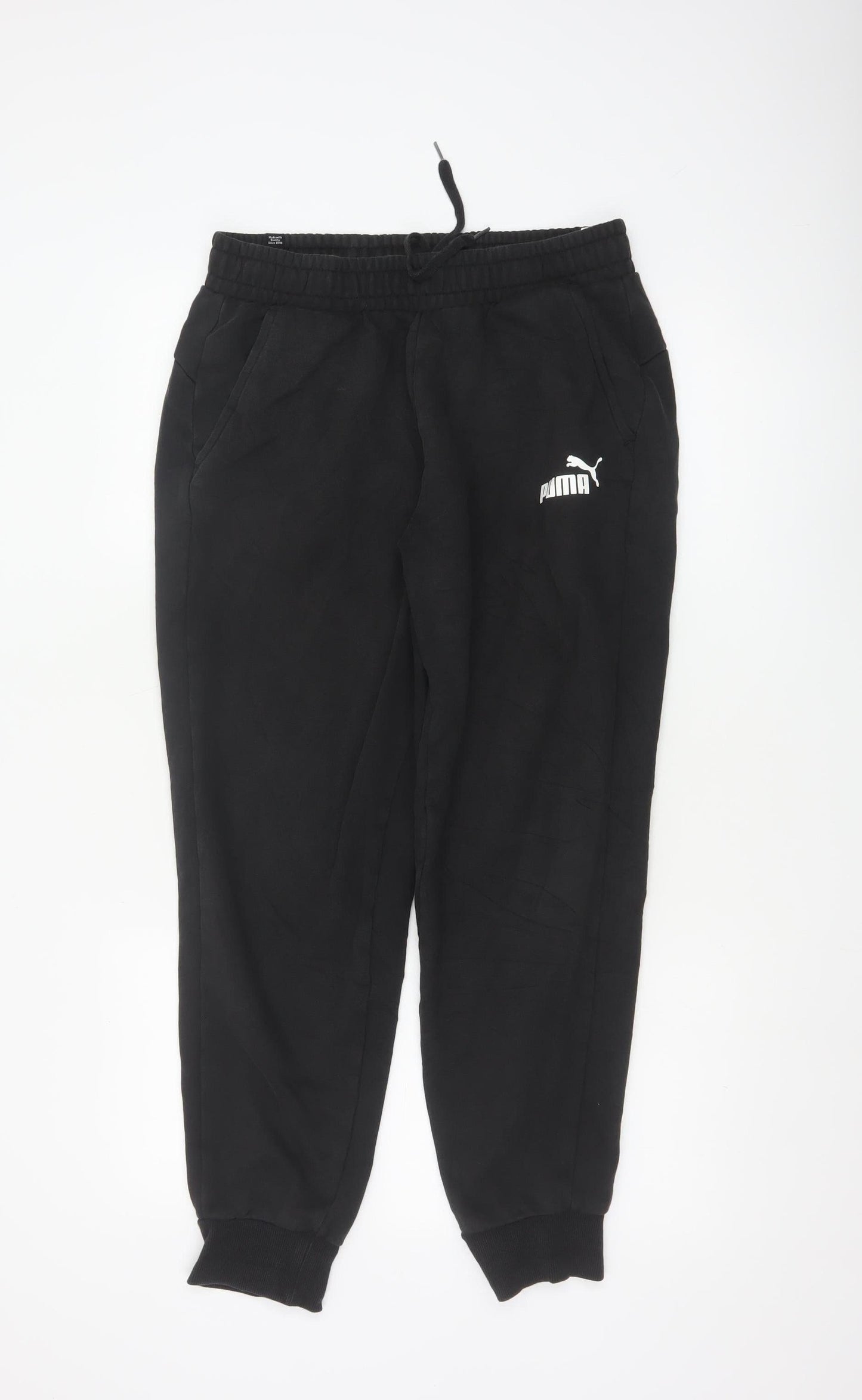 Puma Men's Black Jogger Trousers Medium Regular Fit Fleece