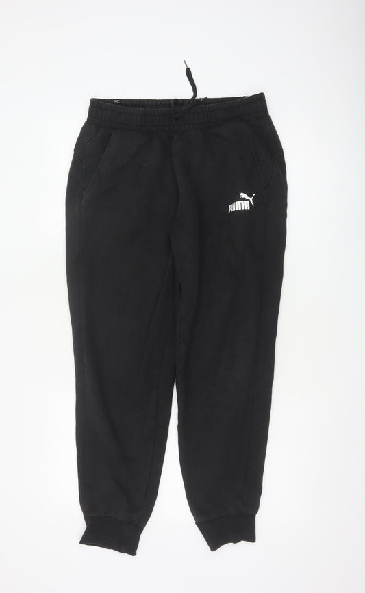 Puma Men's Black Jogger Trousers Medium Regular Fit Fleece