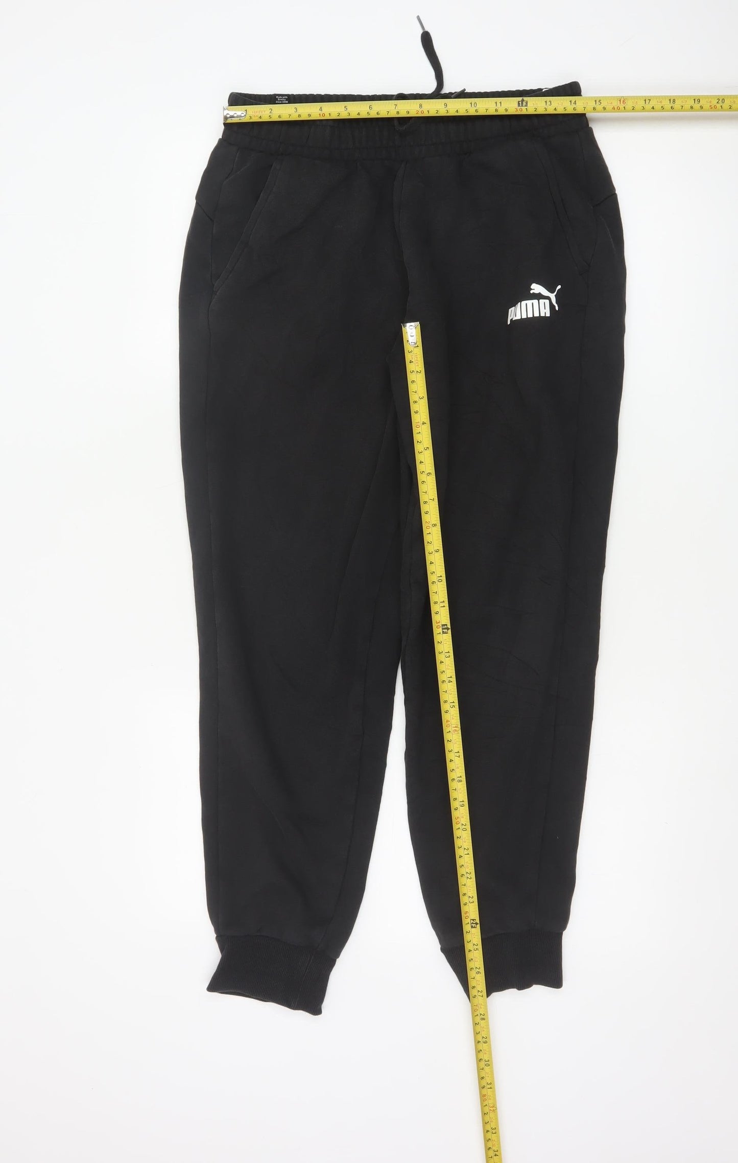 Puma Men's Black Jogger Trousers Medium Regular Fit Fleece