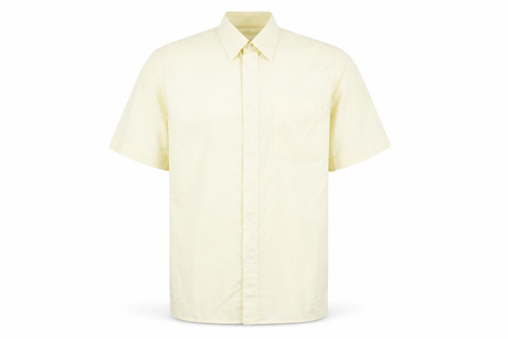 Marks & Spencer St Michael Men's Ivory Short Sleeve Button-Up Shirt Size 15