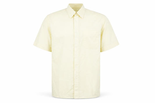 Marks & Spencer St Michael Men's Ivory Short Sleeve Button-Up Shirt Size 15
