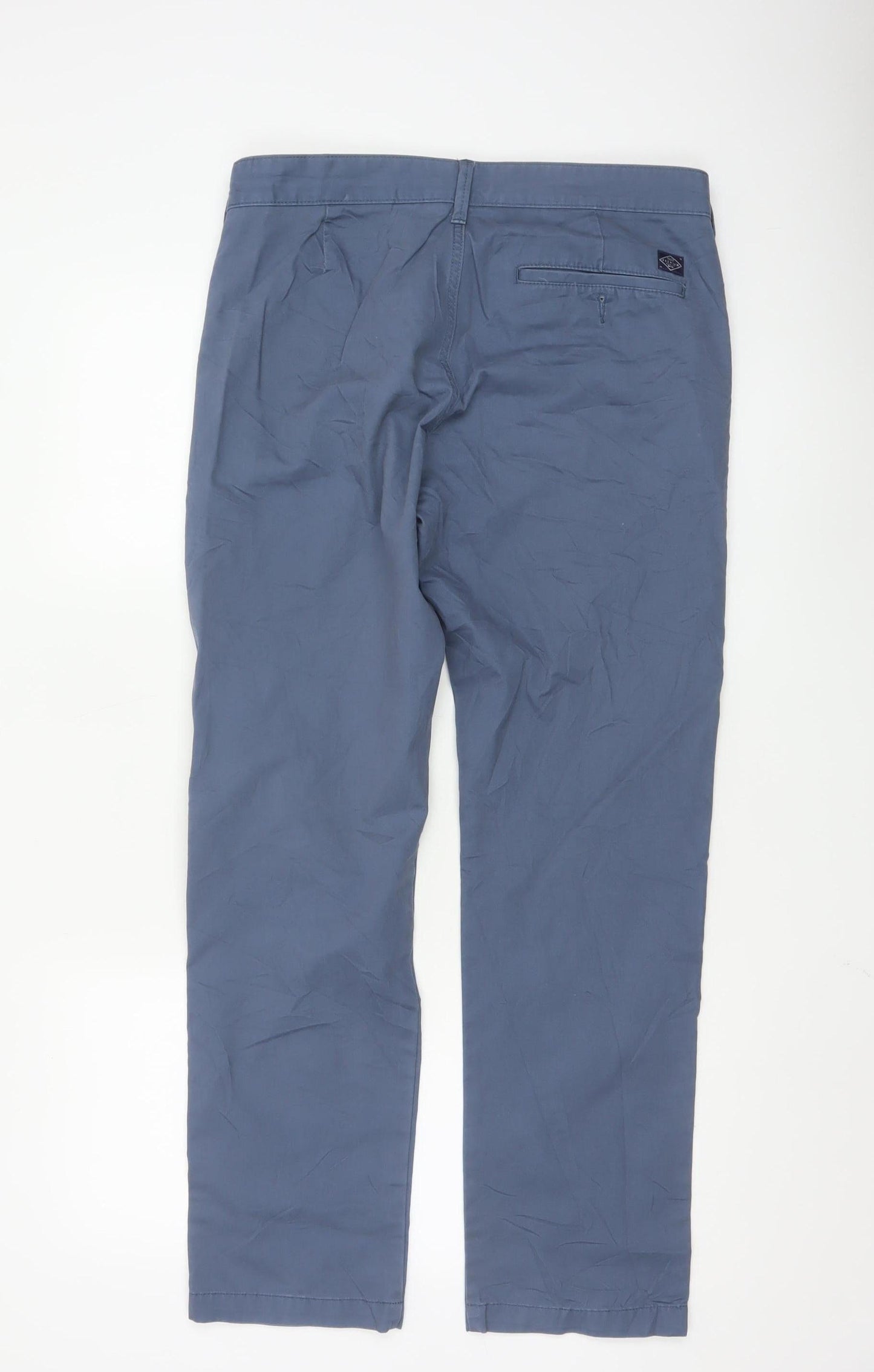 Marks and Spencer Men's Blue Chino Trousers 32W 31L Straight Fit
