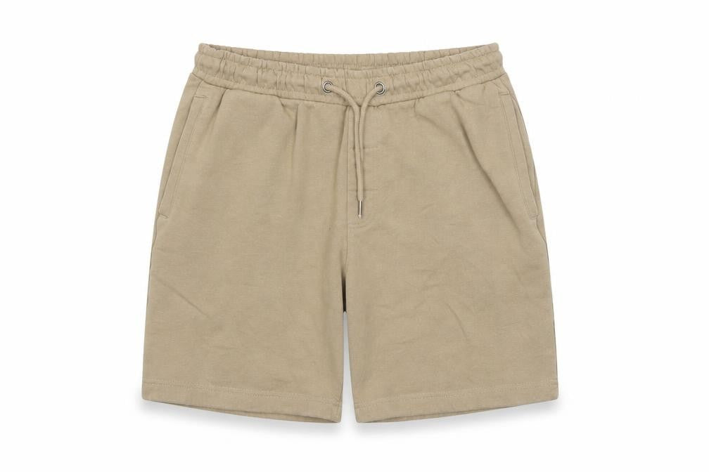Brave Soul Men Beige Sweat Shorts S Elastic Waist Casual