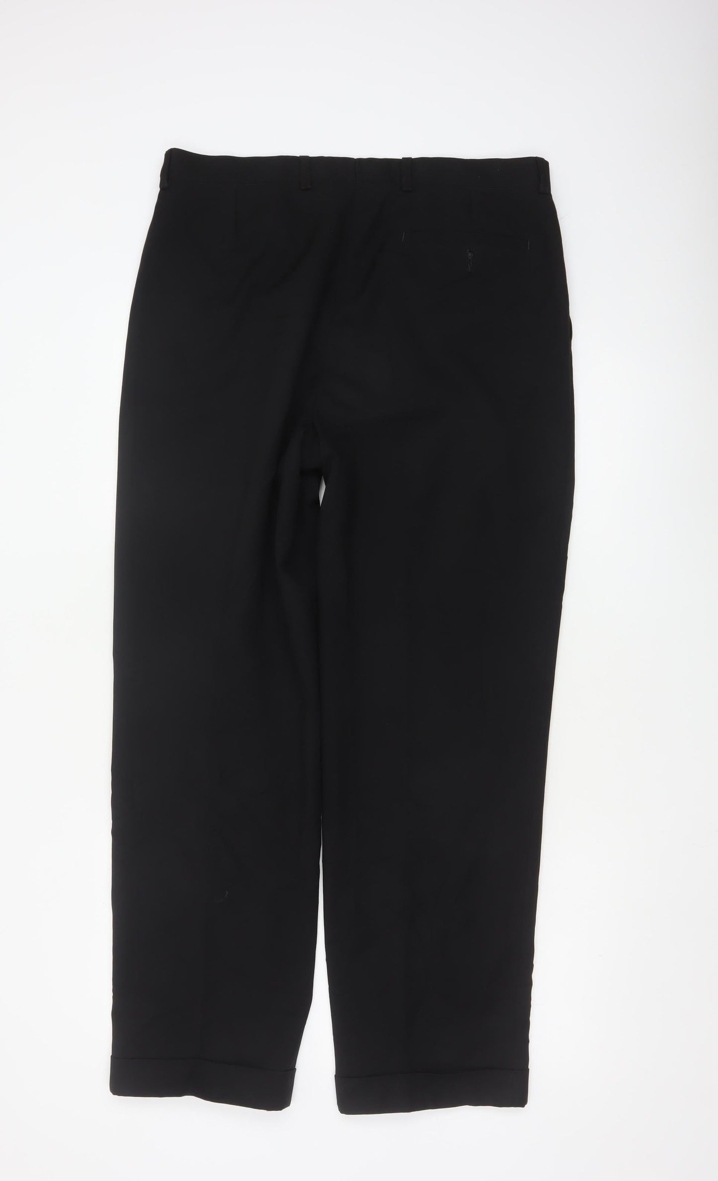 Marks and Spencer Men's Black 34x31 Pleated Dress Pants