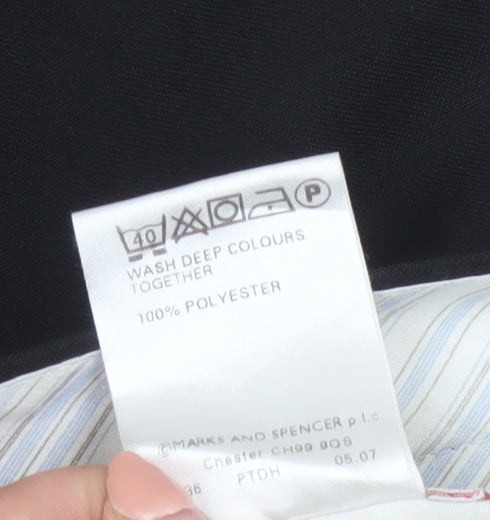 Marks and Spencer Men's Black 34x31 Pleated Dress Pants