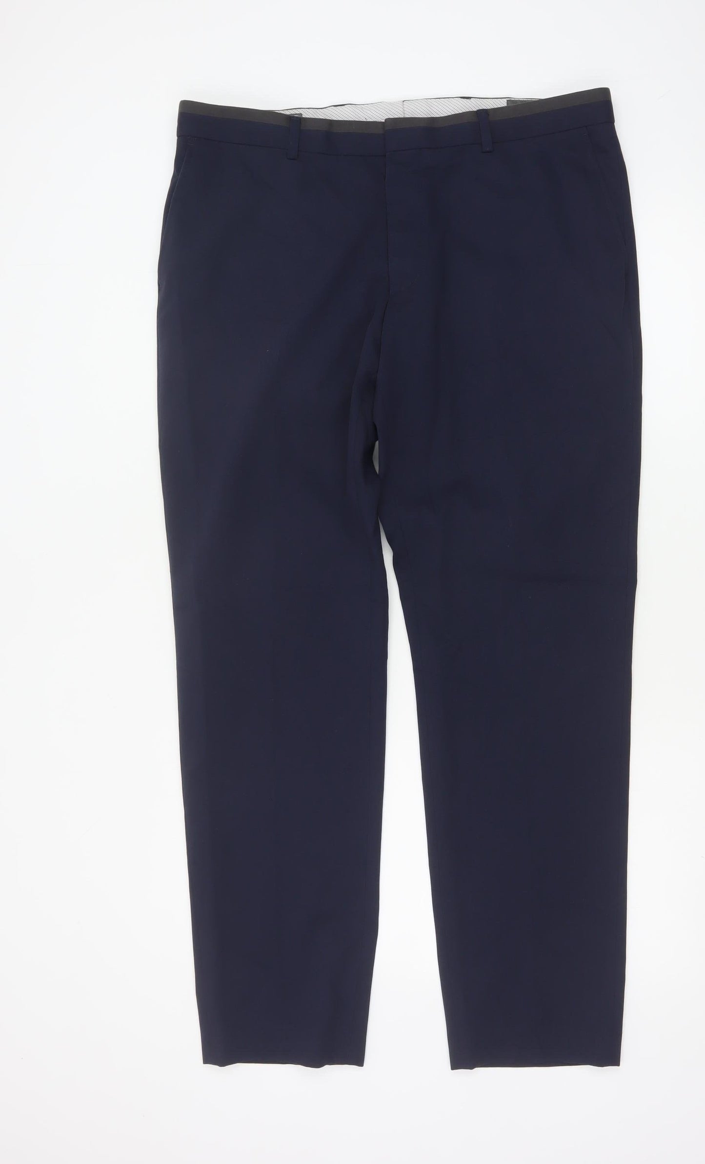 Peter Werth Men's Blue Slim Fit Dress Trousers Size 36L Formal