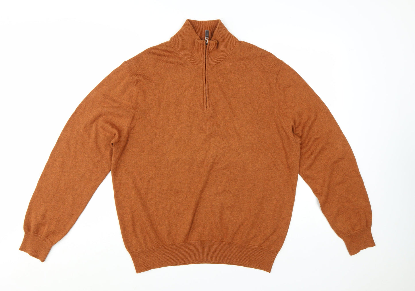 Jos. A. Bank Men's Brown M 1/2 Zip High Neck Cotton Jumper