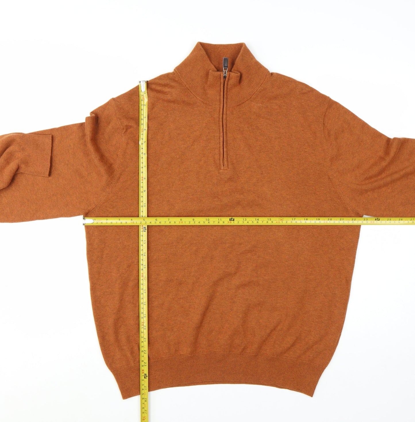 Jos. A. Bank Men's Brown M 1/2 Zip High Neck Cotton Jumper