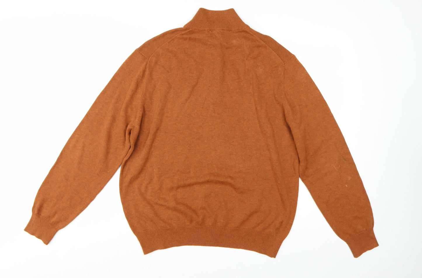 Jos. A. Bank Men's Brown M 1/2 Zip High Neck Cotton Jumper