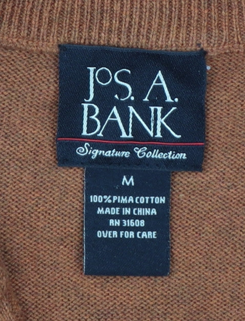 Jos. A. Bank Men's Brown M 1/2 Zip High Neck Cotton Jumper