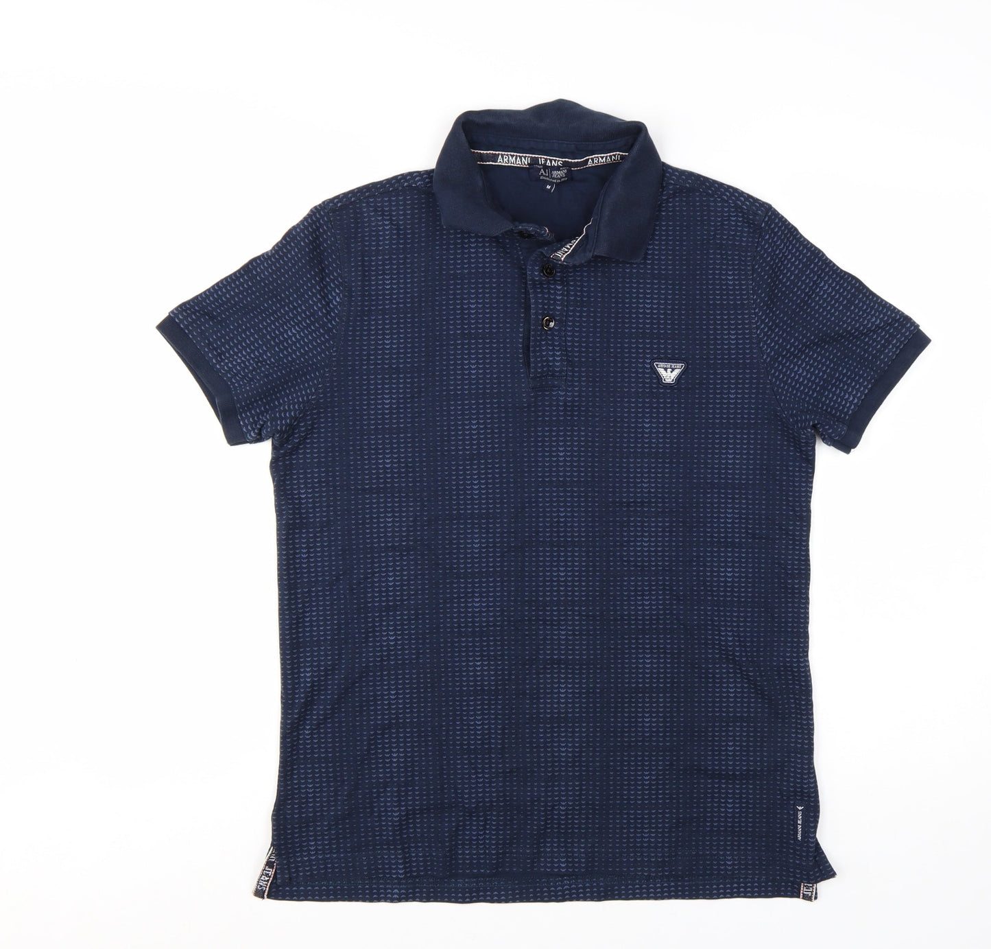 Armani Jeans Men's Blue Cotton Short Sleeve Polo Shirt M
