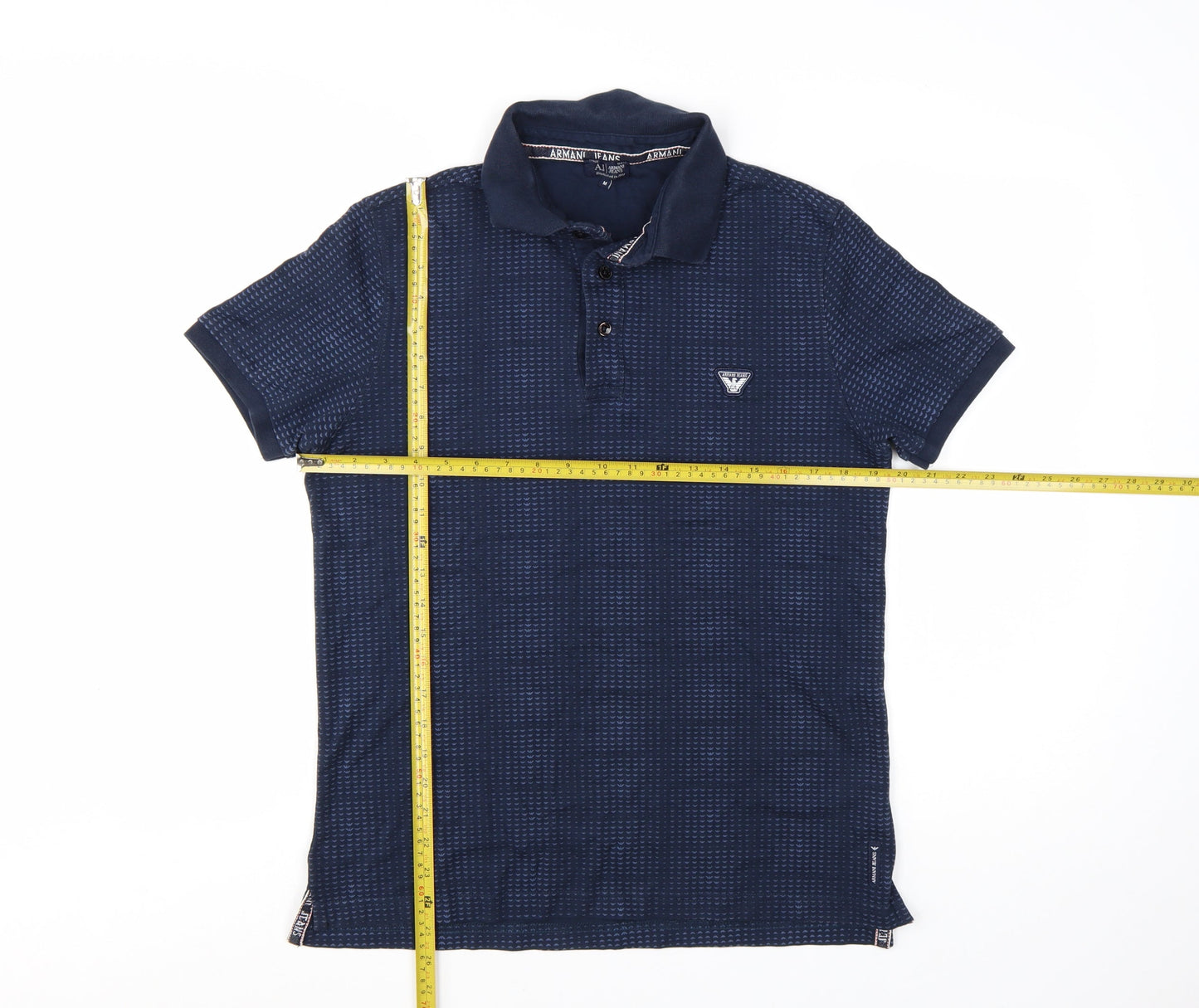 Armani Jeans Men's Blue Cotton Short Sleeve Polo Shirt M