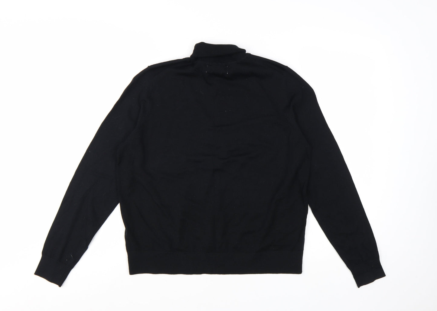 Marks and Spencer Women’s Black Merino Wool Roll Neck Jumper Size 14