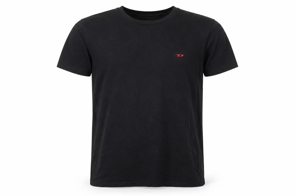 Diesel Men's Black Crew Neck Short Sleeve Cotton Blend T-Shirt Size L