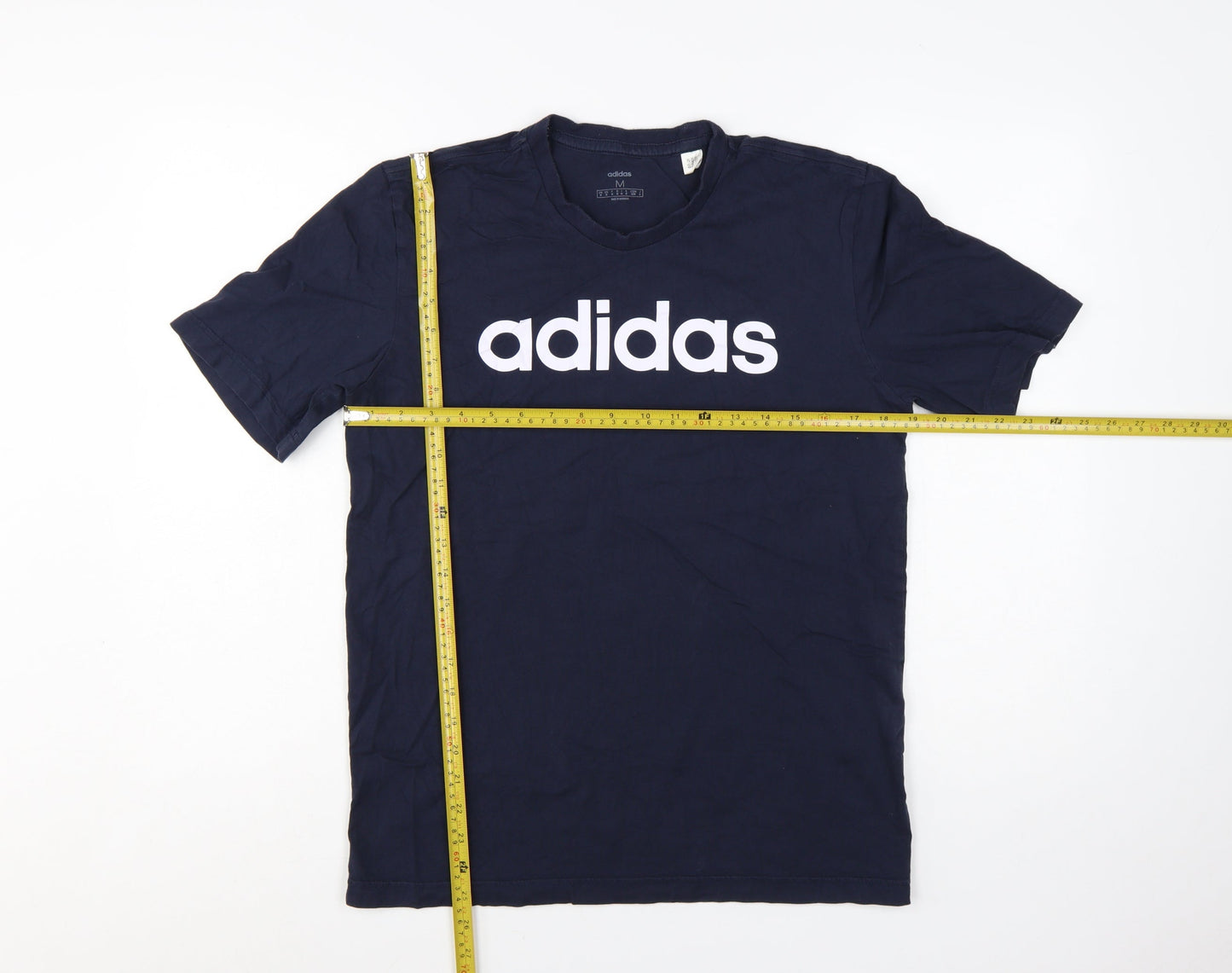 adidas Men's Blue Medium Logo Graphic Sports Cotton T-Shirt