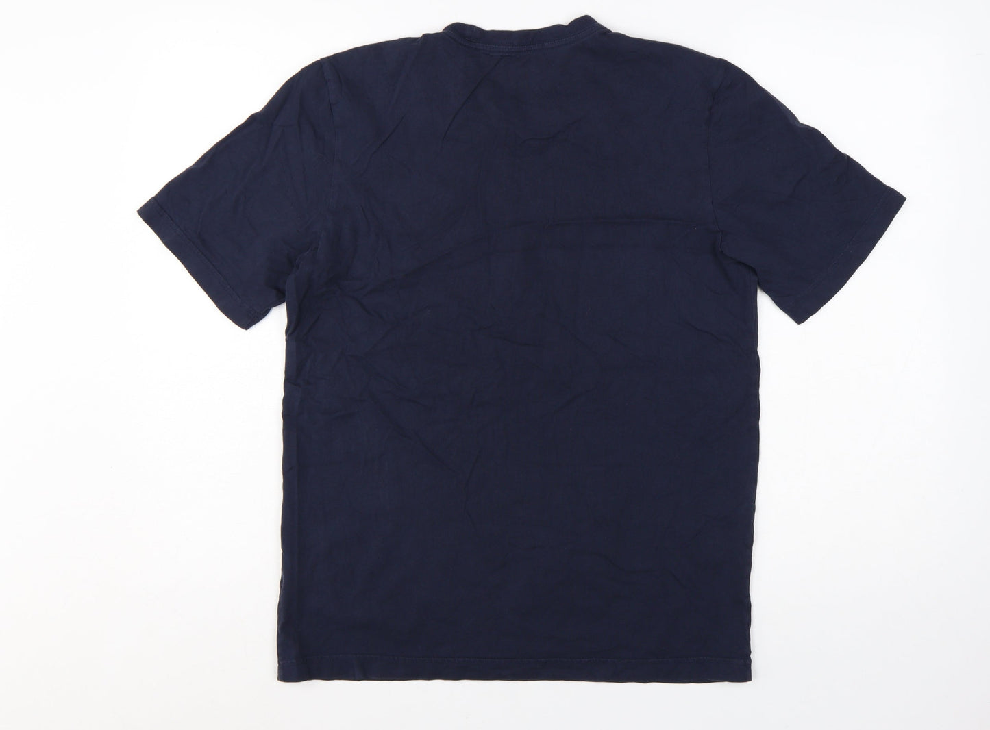 adidas Men's Blue Medium Logo Graphic Sports Cotton T-Shirt