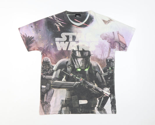 Star Wars Men's Black Multicoloured Graphic Print T-Shirt M