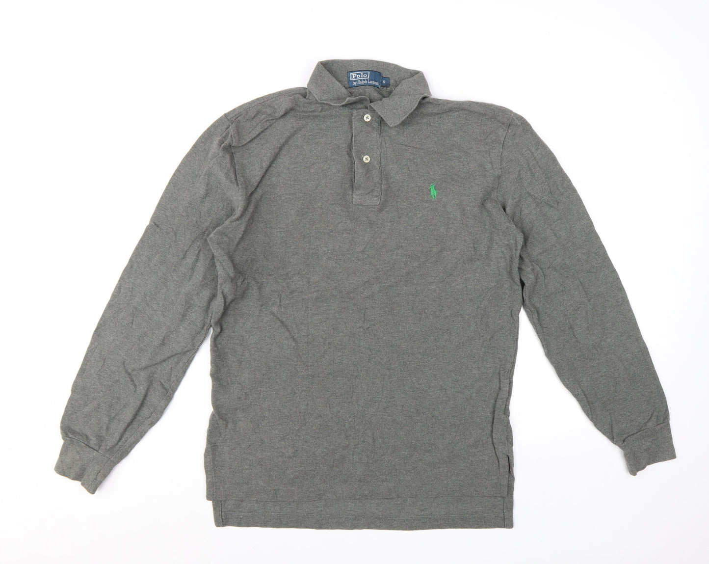 Polo Ralph Lauren Men's Grey Long Sleeve Cotton Polo Shirt Size S