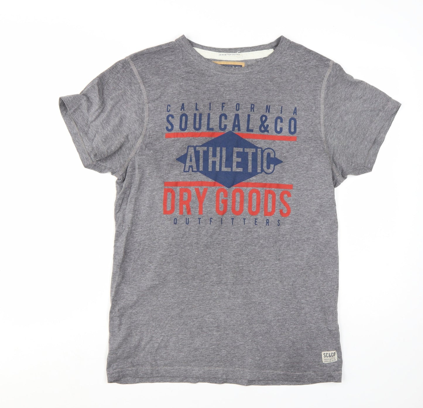 SoulCal & Co Men's Grey Athletic Graphic Short Sleeve T-Shirt XL