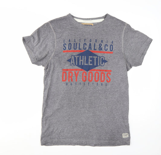 SoulCal & Co Men's Grey Athletic Graphic Short Sleeve T-Shirt XL