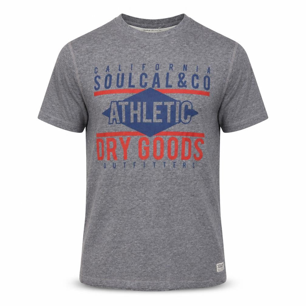 SoulCal Men's Grey Athletic Graphic Short Sleeve T-Shirt XL