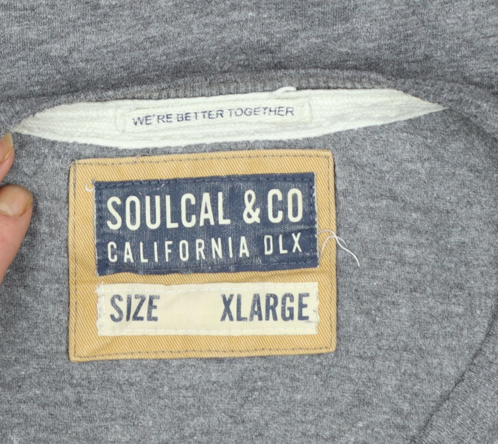 SoulCal & Co Men's Grey Athletic Graphic Short Sleeve T-Shirt XL