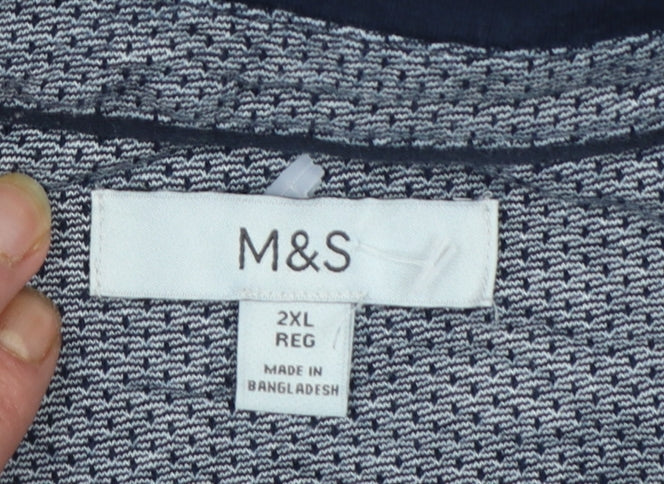 Marks and Spencer Men’s Blue 2XL Regular Fit Short Sleeve Polo Shirt