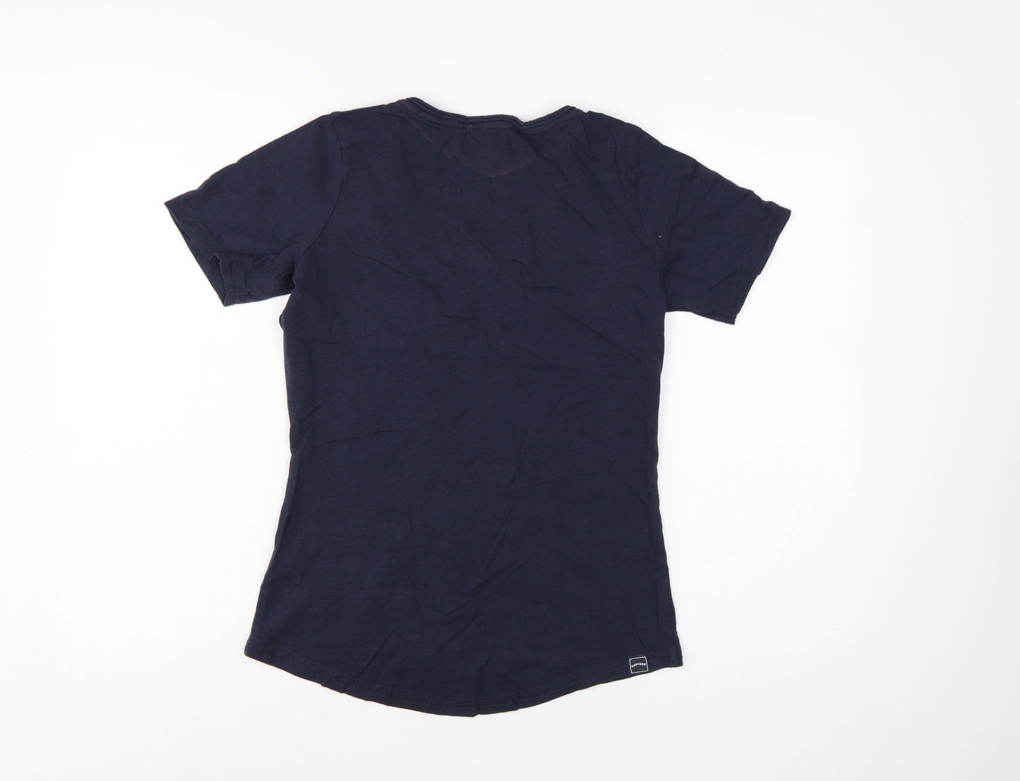 FatFace Women's Blue V-Neck Cotton Short Sleeve T-Shirt Size 10