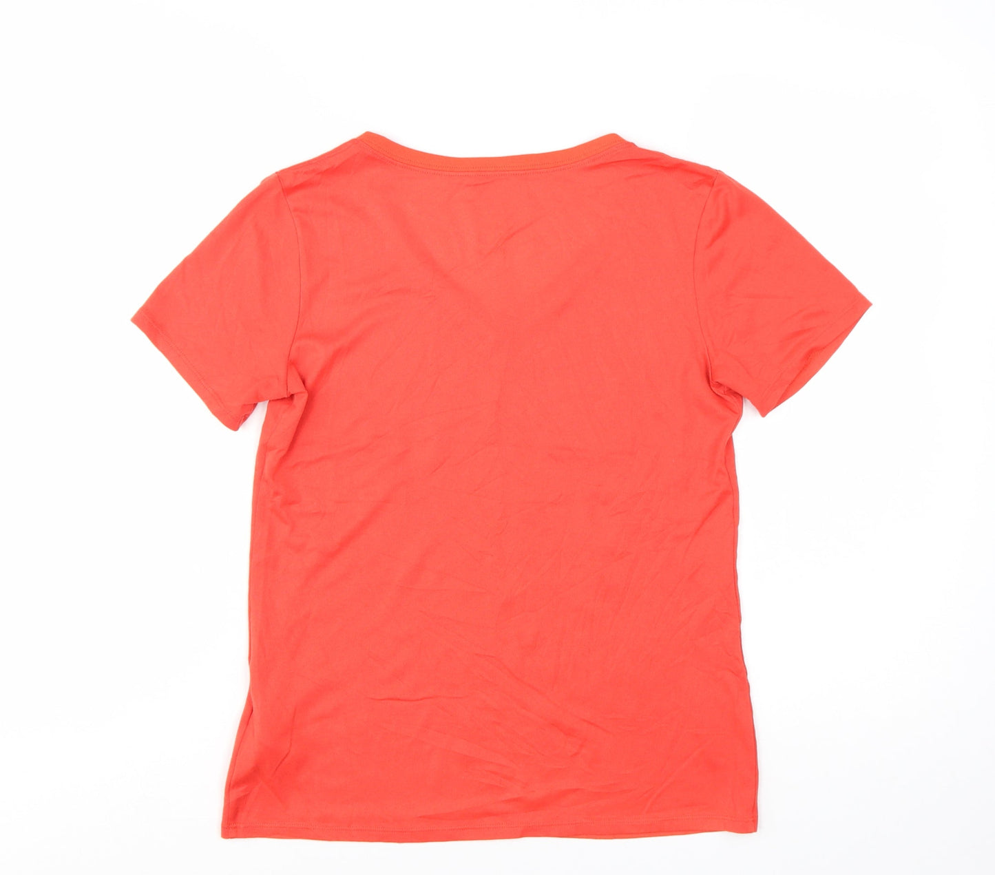 Nike Womens Red V-Neck Dri-FIT Athletic T-Shirt Size S