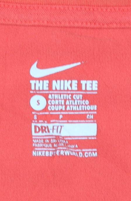 Nike Womens Red V-Neck Dri-FIT Athletic T-Shirt Size S