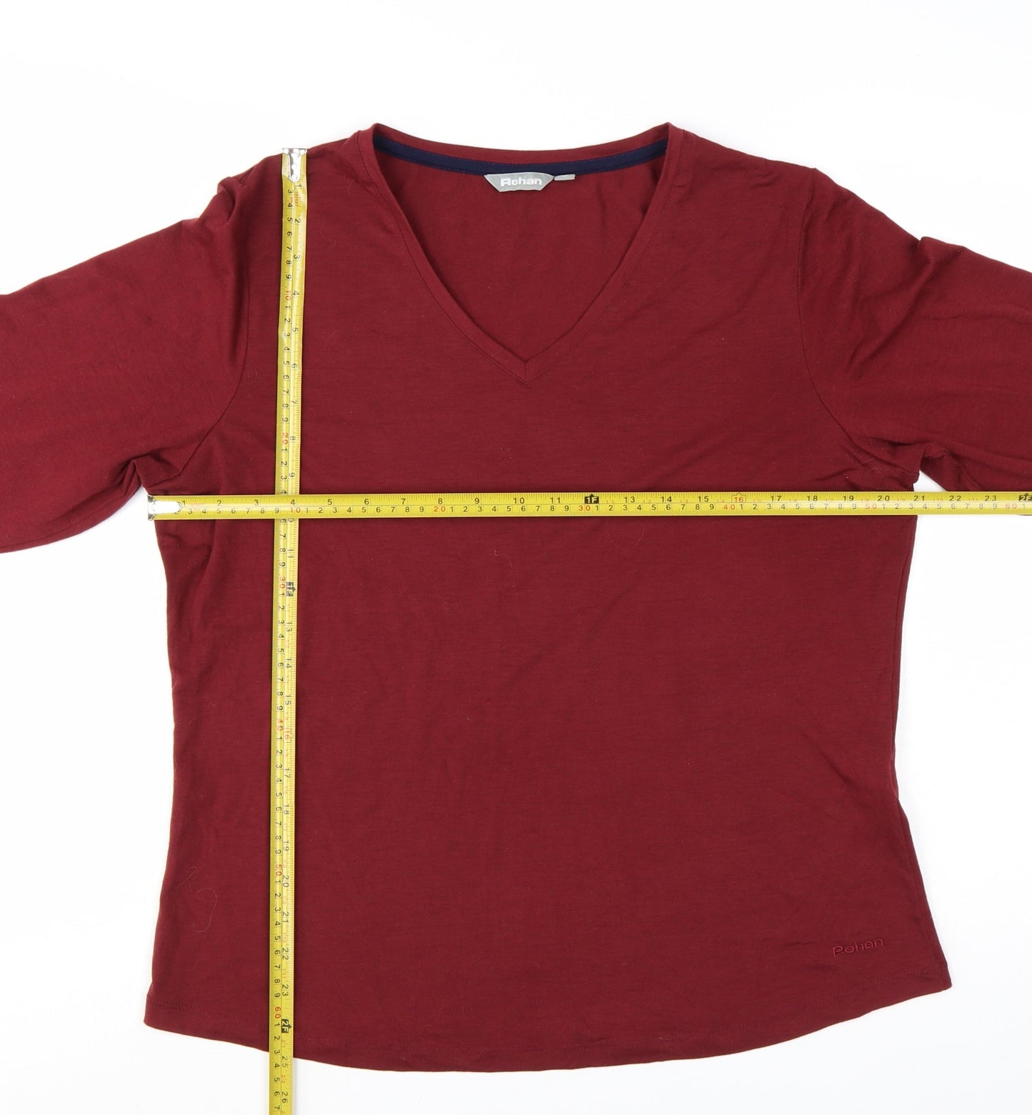 Rohan Womens Red Long Sleeve V-Neck Quick Dry Top Size 16