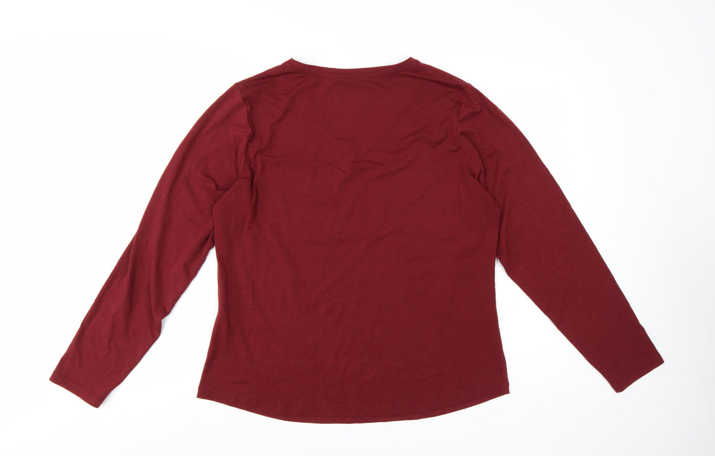 Rohan Womens Red Long Sleeve V-Neck Quick Dry Top Size 16