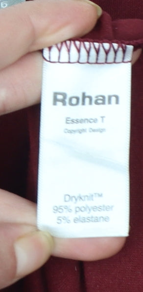 Rohan Womens Red Long Sleeve V-Neck Quick Dry Top Size 16