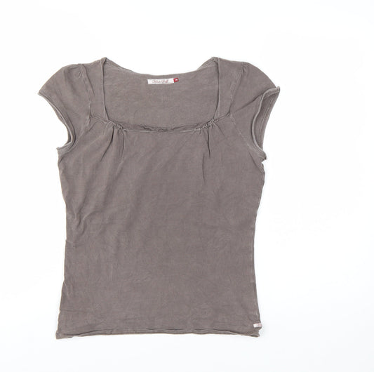 White Stuff Women's Brown Size 14 Basic Cotton Stretch T-Shirt