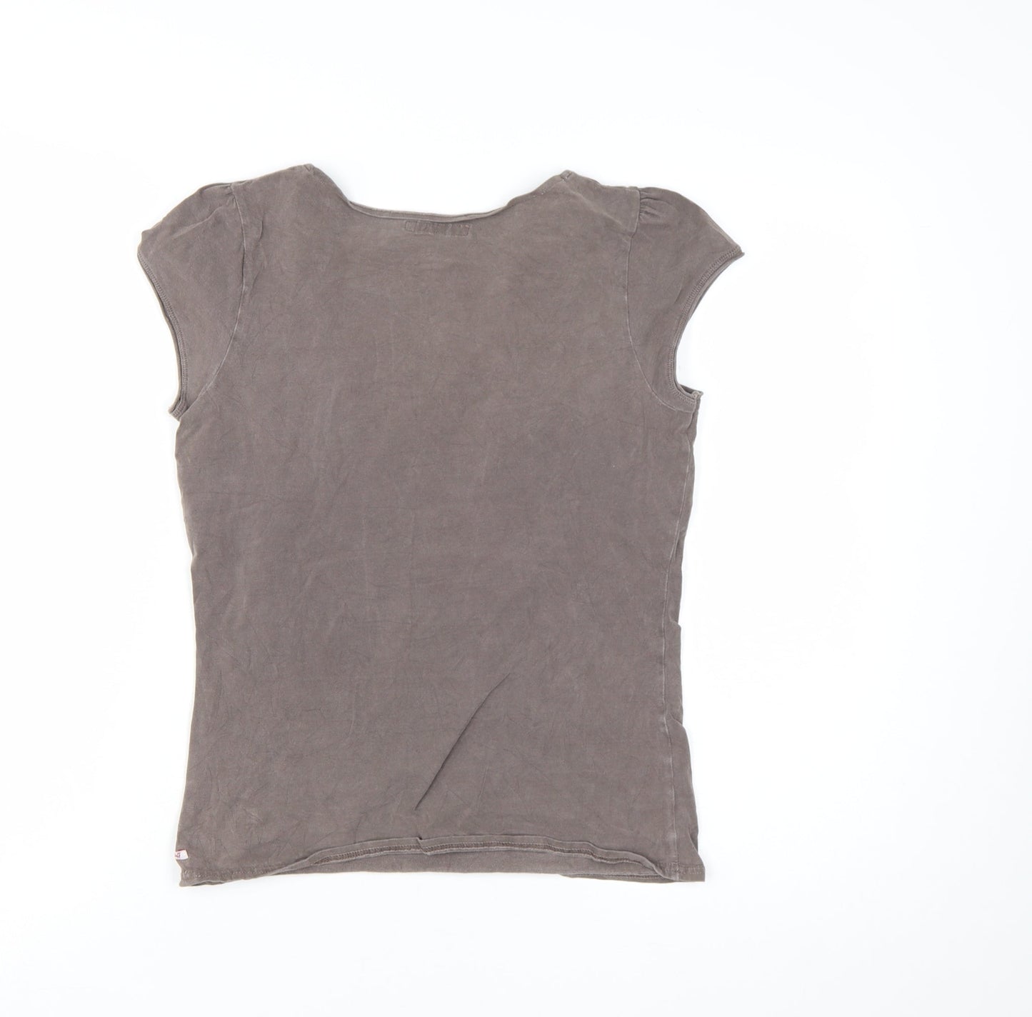 White Stuff Women's Brown Size 14 Basic Cotton Stretch T-Shirt