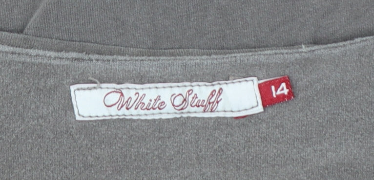 White Stuff Women's Brown Size 14 Basic Cotton Stretch T-Shirt