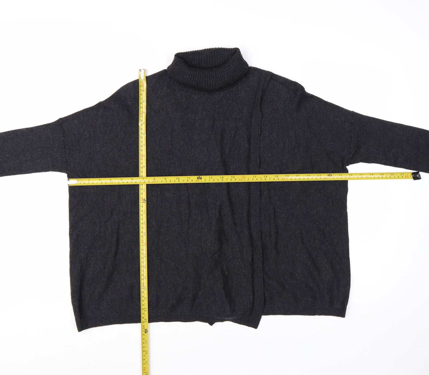 AllSaints Womens Black Merino Wool Roll Neck Jumper Size L