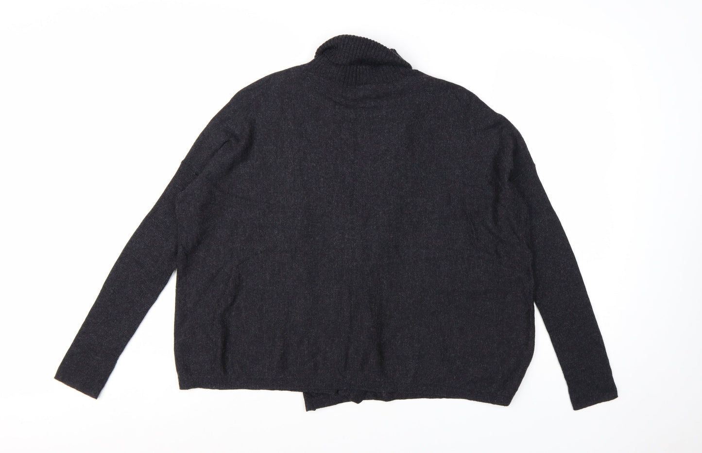 AllSaints Womens Black Merino Wool Roll Neck Jumper Size L