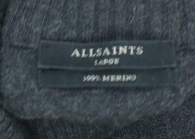 AllSaints Womens Black Merino Wool Roll Neck Jumper Size L