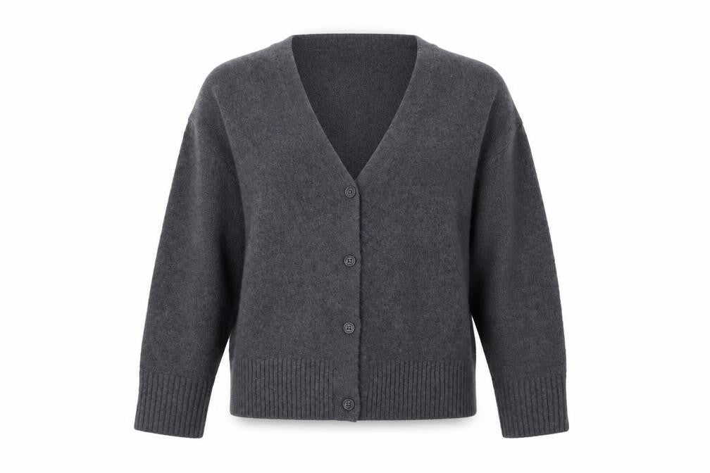Zara Women Grey V-Neck Long Sleeve Cardigan Size 12