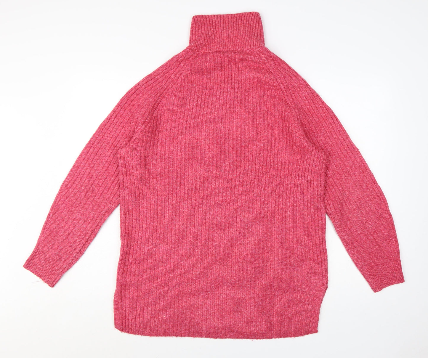 Marks and Spencer Women Pink Cable-Knit Half Zip Jumper Size M
