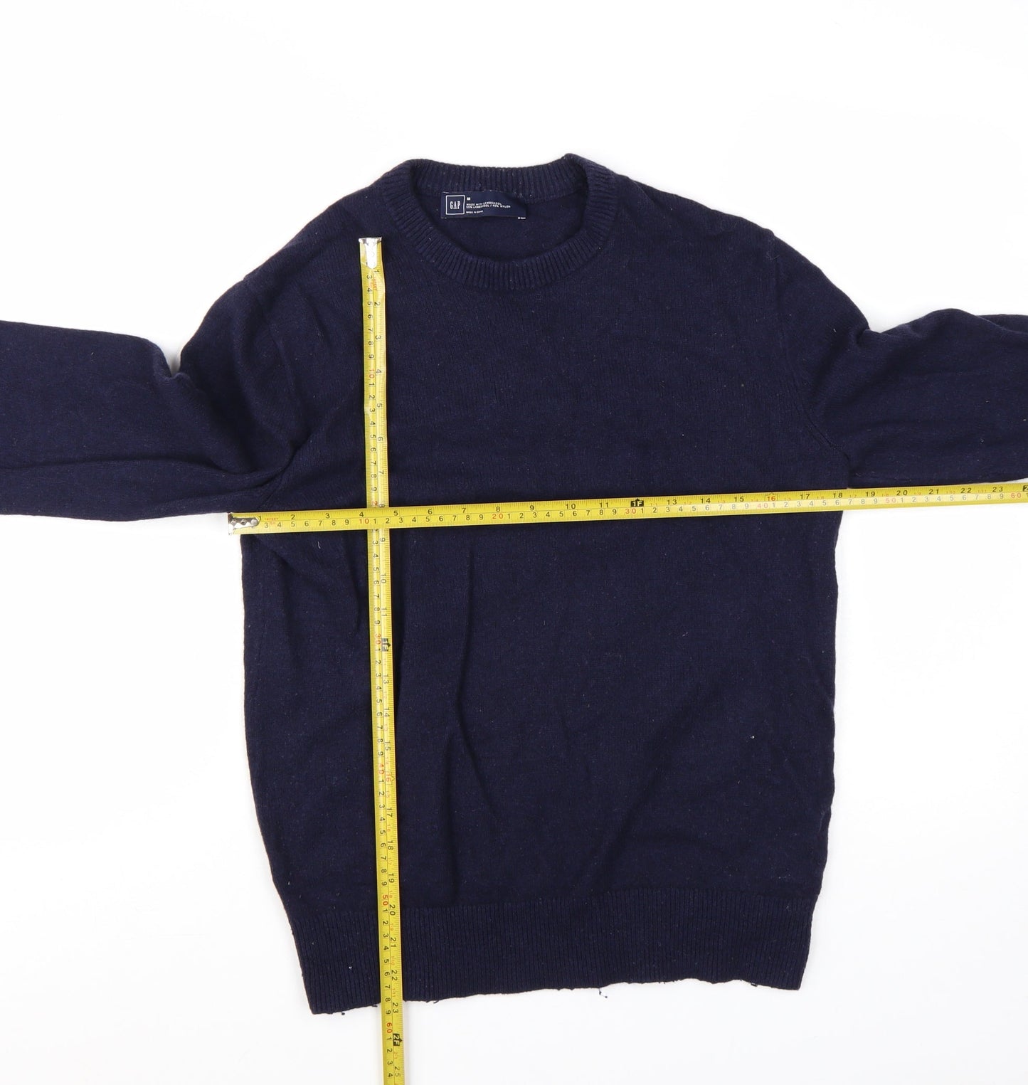 GAP Men's Blue Lambswool Crew Neck Pullover Jumper Size M