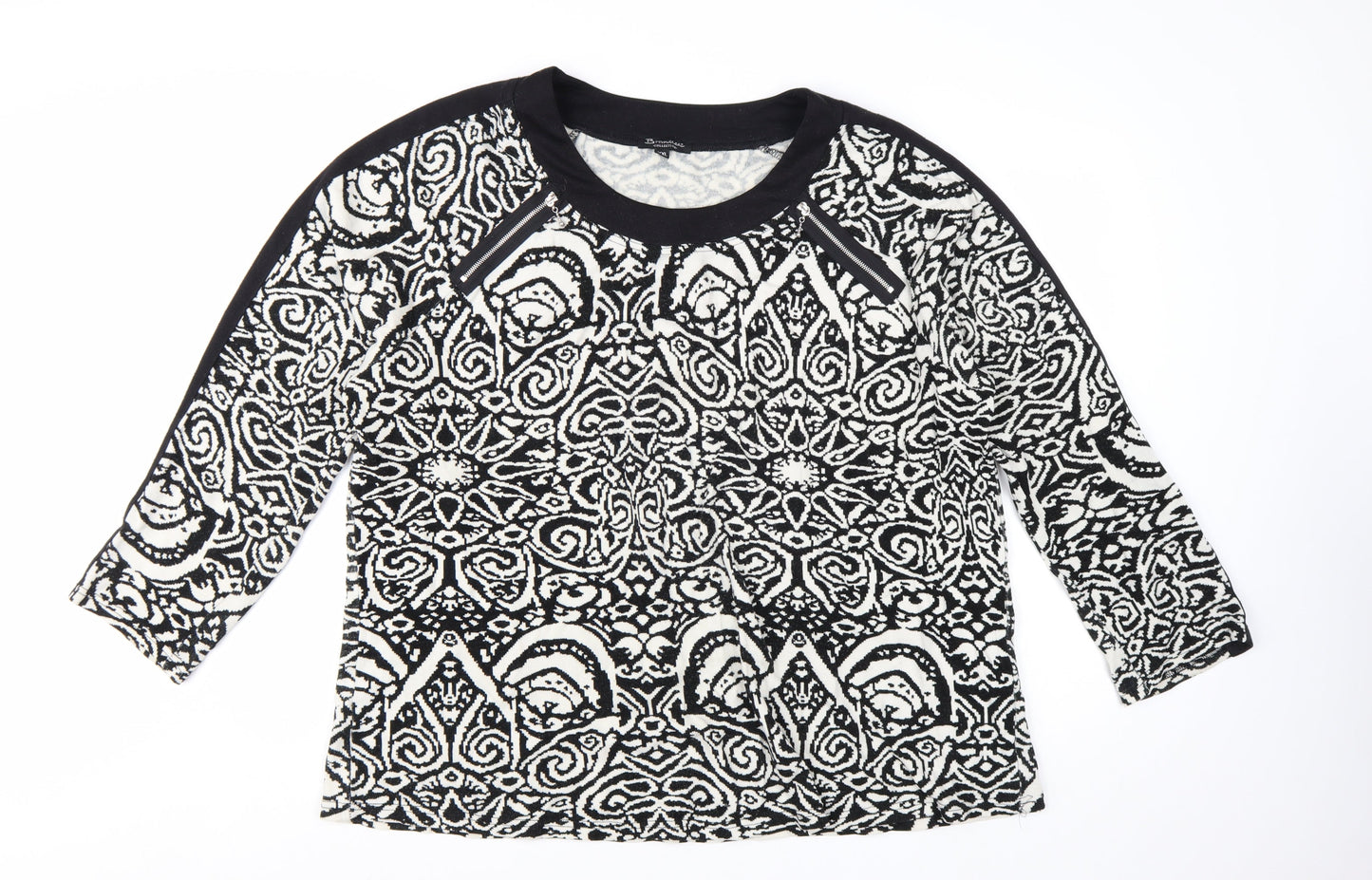 Brandtex Collection Womens Black 2XL Geometric Pullover Jumper