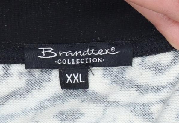 Brandtex Collection Womens Black 2XL Geometric Pullover Jumper