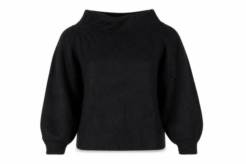 H&M Women’s Black Boat Neck Knit Jumper Size 12 Long Sleeve