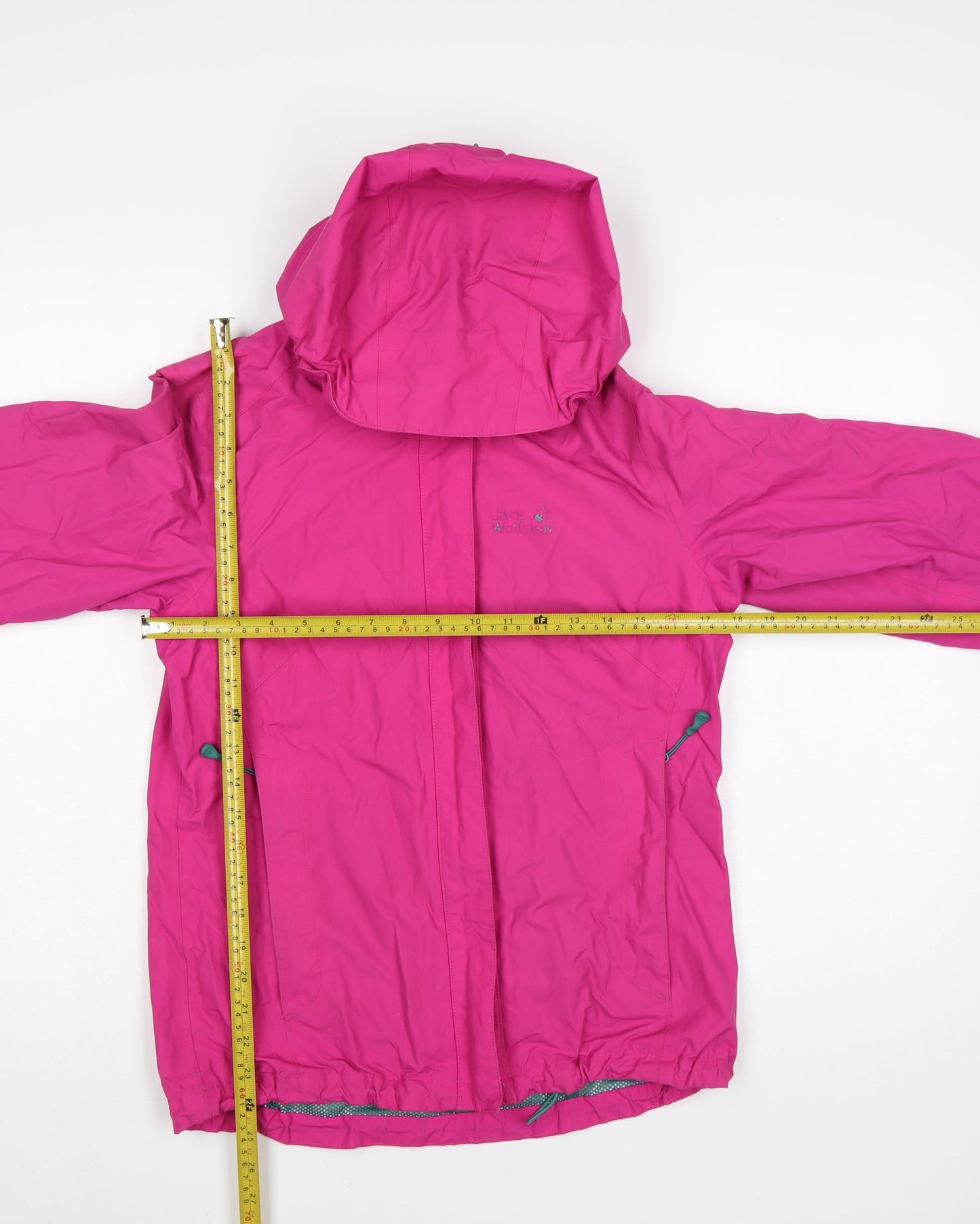 Jack Wolfskin Women Pink Waterproof Hooded Rain Jacket Size 8