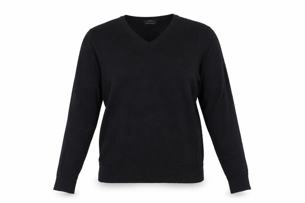 Zara Women's Black Wool V-Neck Long Sleeve Jumper Size 12
